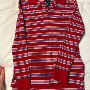 Red Striped Ralph Lauren Polo Shirt youth M (10-12)